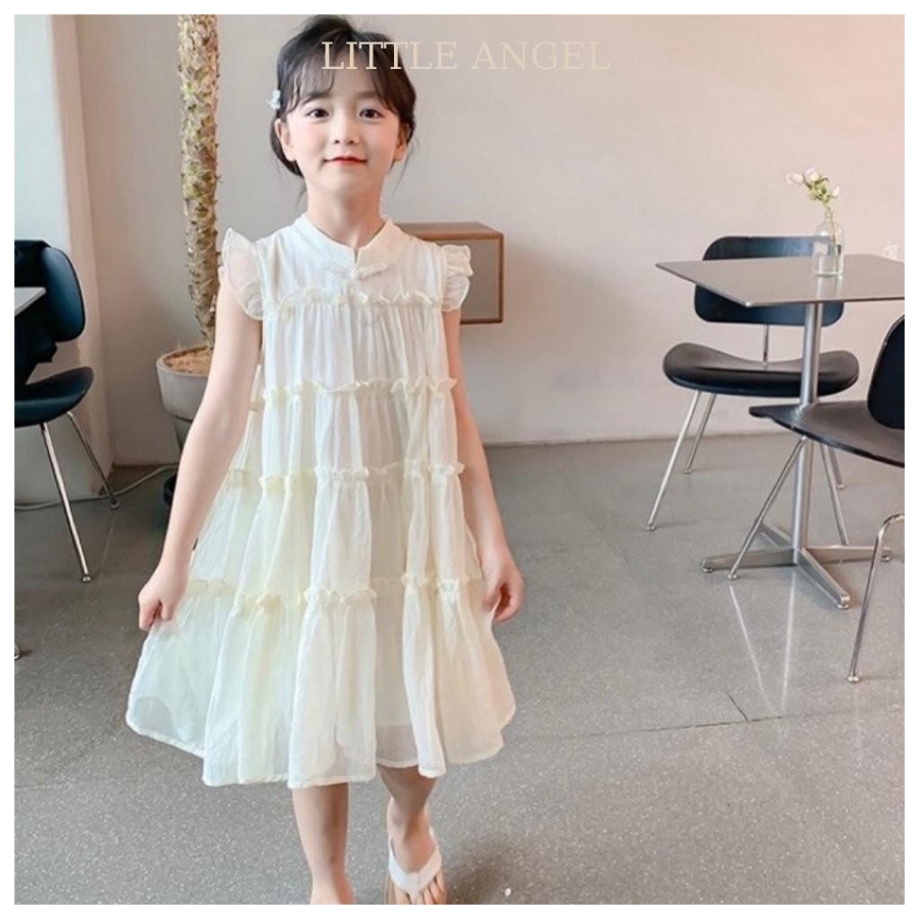 Váy đầm bé gái thiết kế xếp tầng bồng bềnh phong cách tiểu thư dễ thuơng size 12-45kg