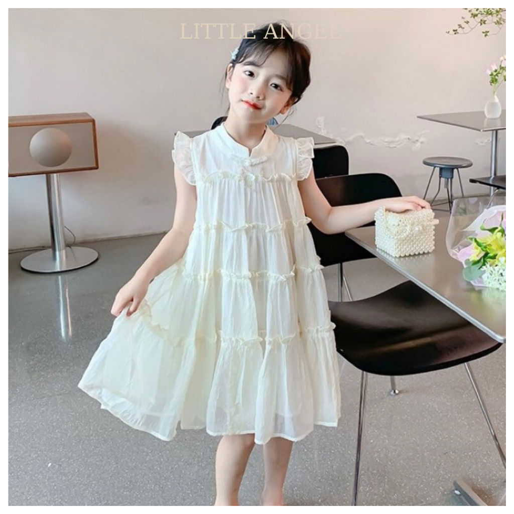 Váy đầm bé gái thiết kế xếp tầng bồng bềnh phong cách tiểu thư dễ thuơng size 12-45kg