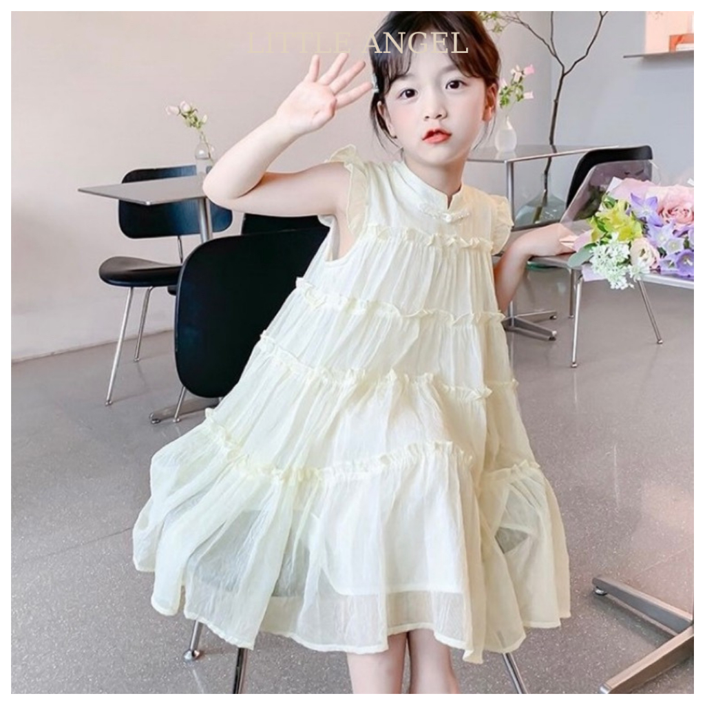 Váy đầm bé gái thiết kế xếp tầng bồng bềnh phong cách tiểu thư dễ thuơng size 12-45kg