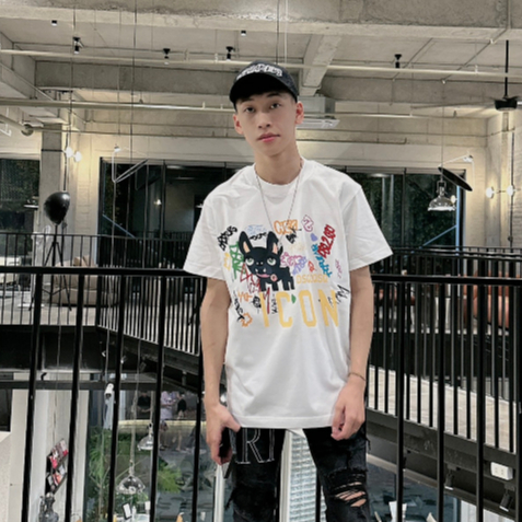 Áo Thun DSQ 093 Nam Siêu Cấp Chất Liệu Cotton Hai Màu Đen Trắng Thời Trang Nam Thấm Hút Mồ Hôi