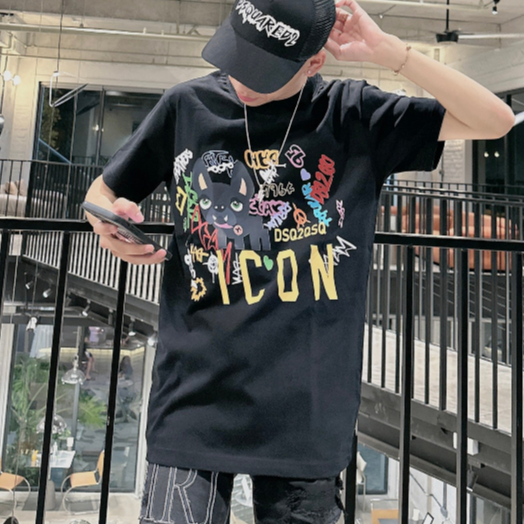 Áo Thun DSQ 093 Nam Siêu Cấp Chất Liệu Cotton Hai Màu Đen Trắng Thời Trang Nam Thấm Hút Mồ Hôi