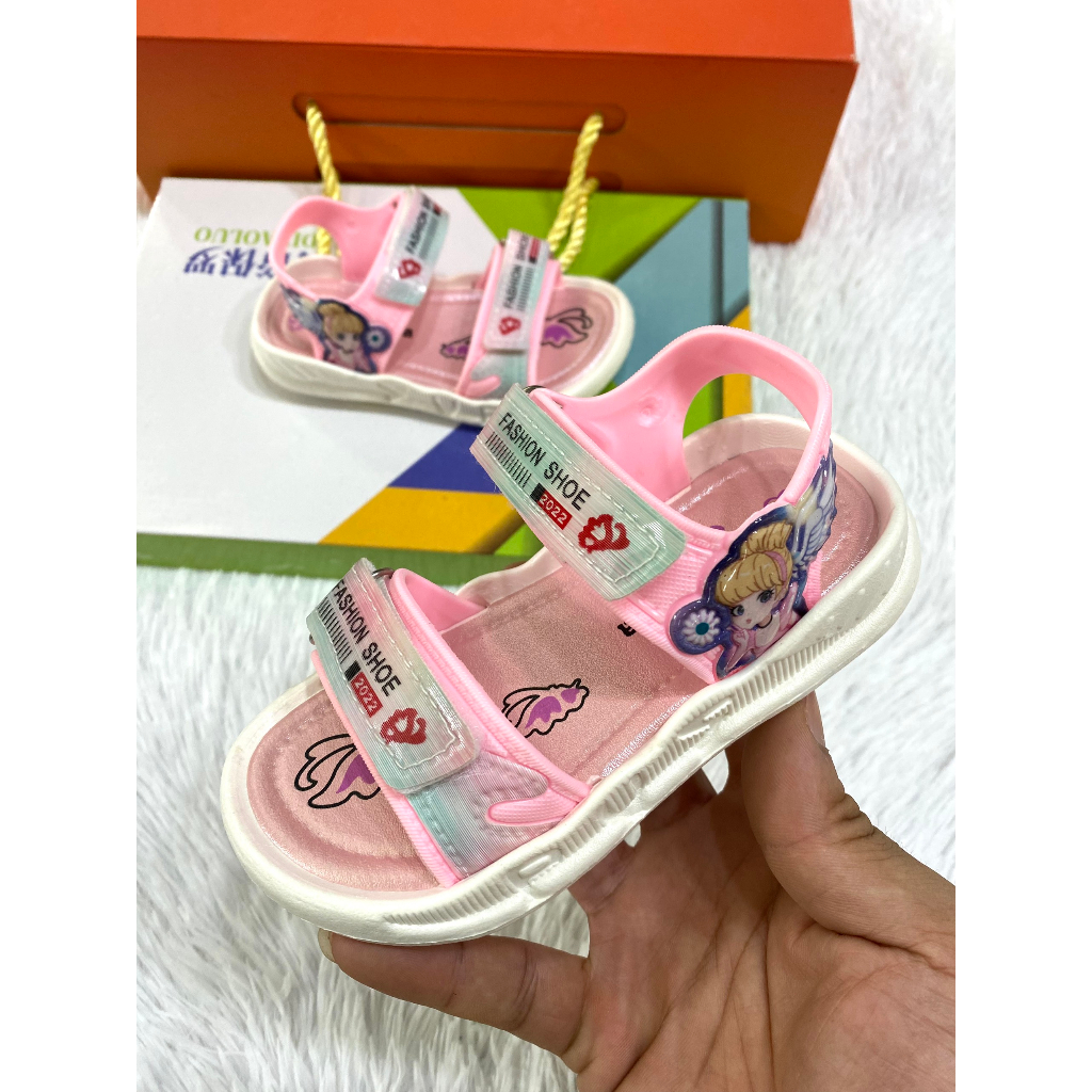 Dép sandal cao su quai hậu cho bé gái hình công chúa elsa dễ thương