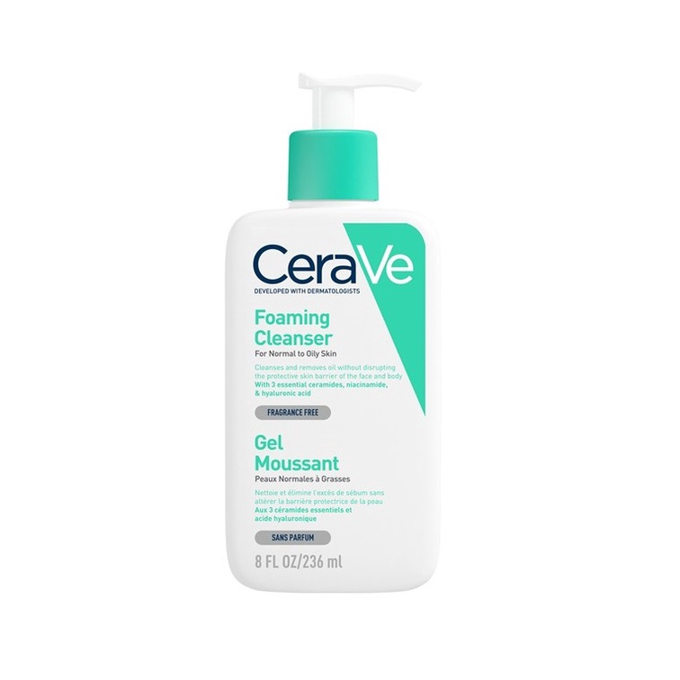 Sữa rửa mặt Cerave Foaming Cleanser phù hợp cho mọi loại da 236mll ( Tặng Kèm Mặt Nạ Ngủ Môi Laneigee)