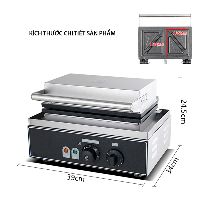 Máy Làm Bánh Hotdog, máy làm bánh waffle tam giác, nướng bánh mì sandwich