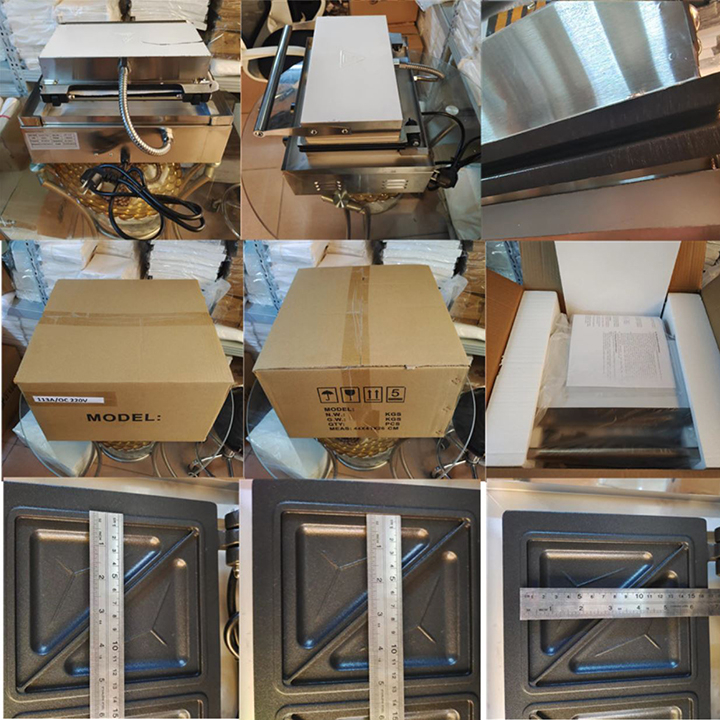 Máy Làm Bánh Hotdog, máy làm bánh waffle tam giác, nướng bánh mì sandwich