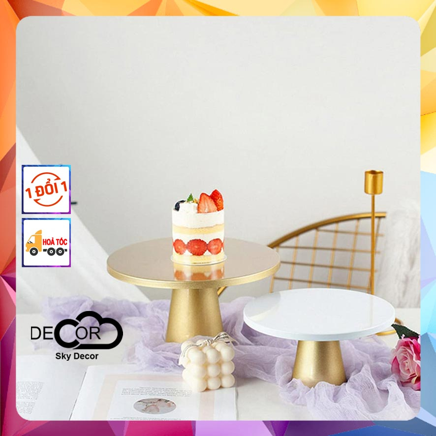 Cakestand Kim Loại Gold, Đế Đựng Bánh, Đạo Cụ Chụp Ảnh Đồ Ăn, Thức Uống Phong Cách Châu Âu - Sky Decor