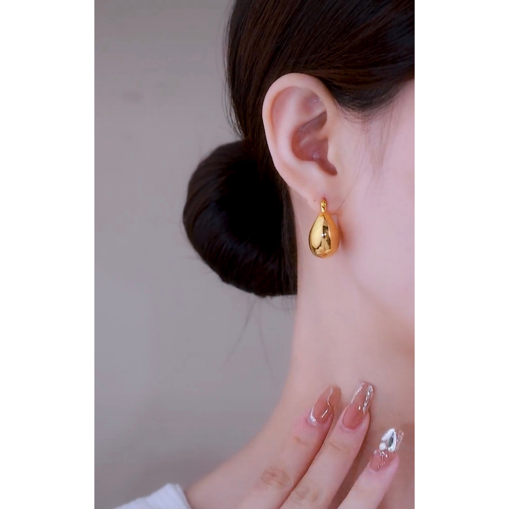 Bông tai bán nguyệt mạ vàng cổ điển, sang trọng BT11