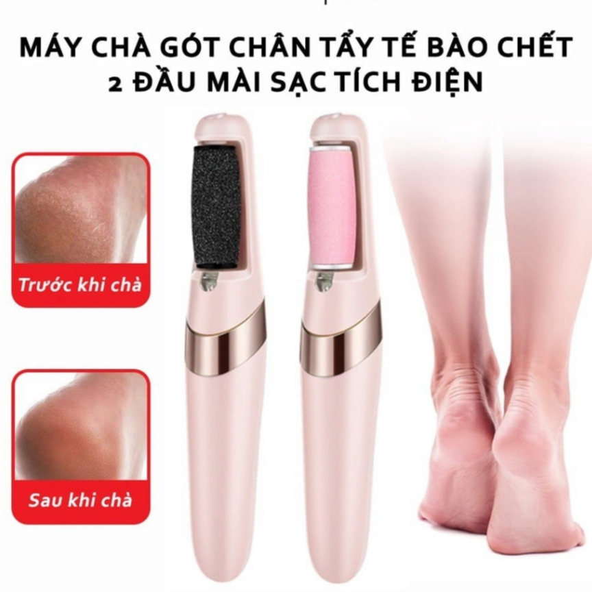 Máy Chà Gót Chân Tự Động, Tẩy Tế Bào Chết Tại Nhà Sạc Pin Tích Điện 2 Đầu Mài CG1
