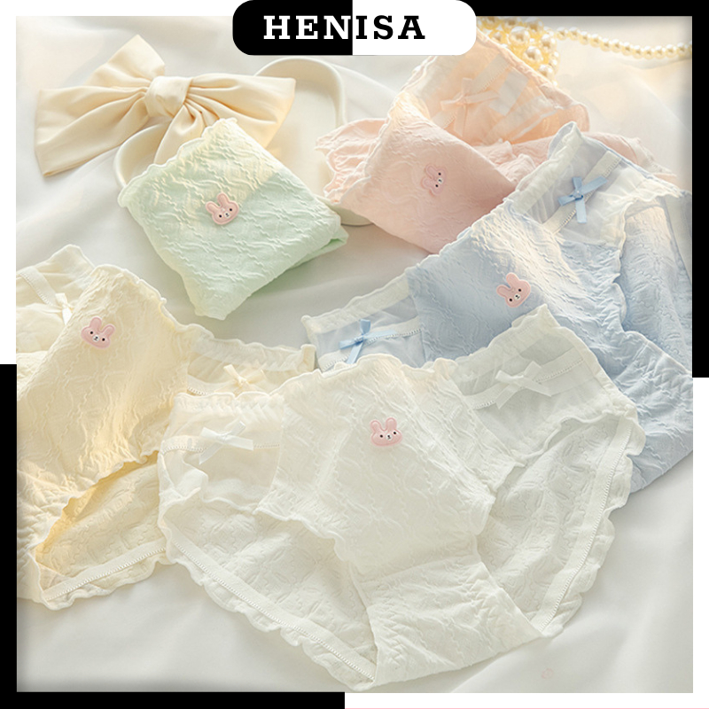 Quần Lót Cotton Họa Tiết Dễ Thương HENISA Đinh Nơ Siêu Cute AMN-364