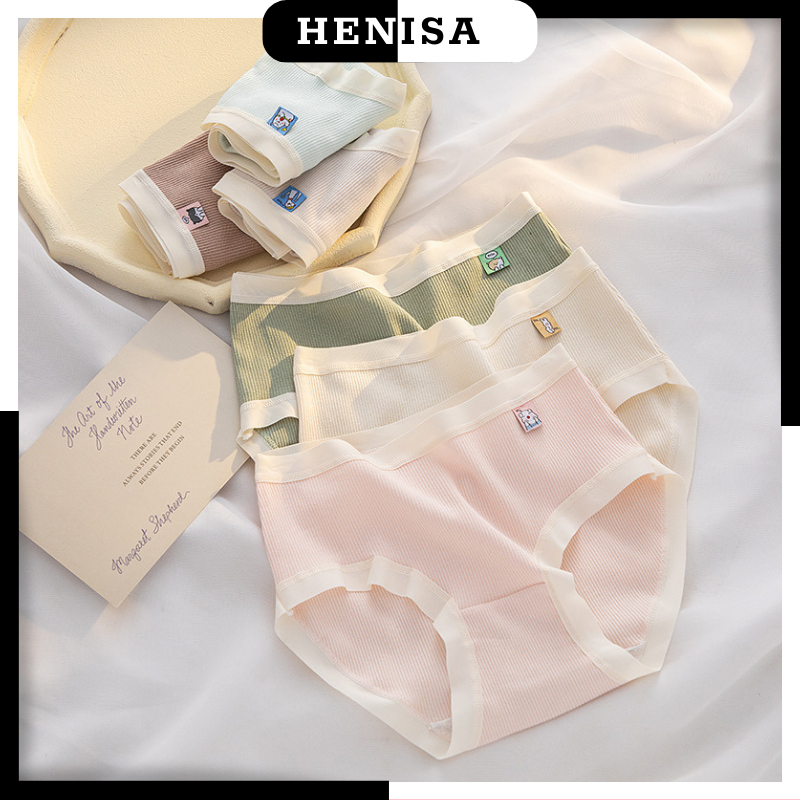Quần Lót Nữ Cotton Gân Tăm Siêu Co Giãn HENISA – Quần Chíp Nữ Thuê Hình Con Vật Siêu Cute 365