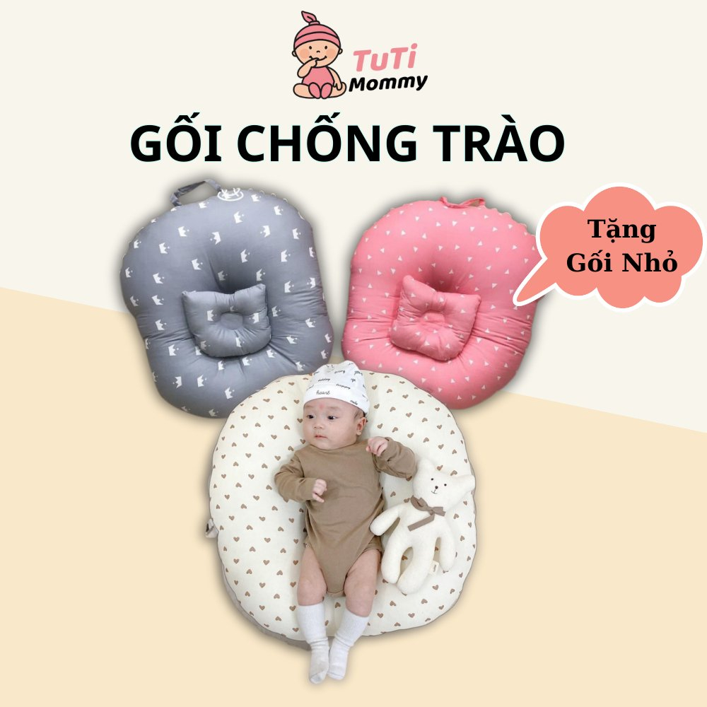 Gối chống trào ngược cho bé sơ sinh tặng kèm gối nhỏ Tutimommy