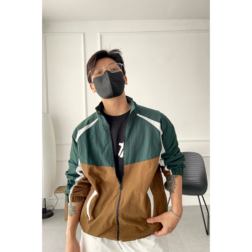 Áo khoác dù 2 lớp form basic phối màu