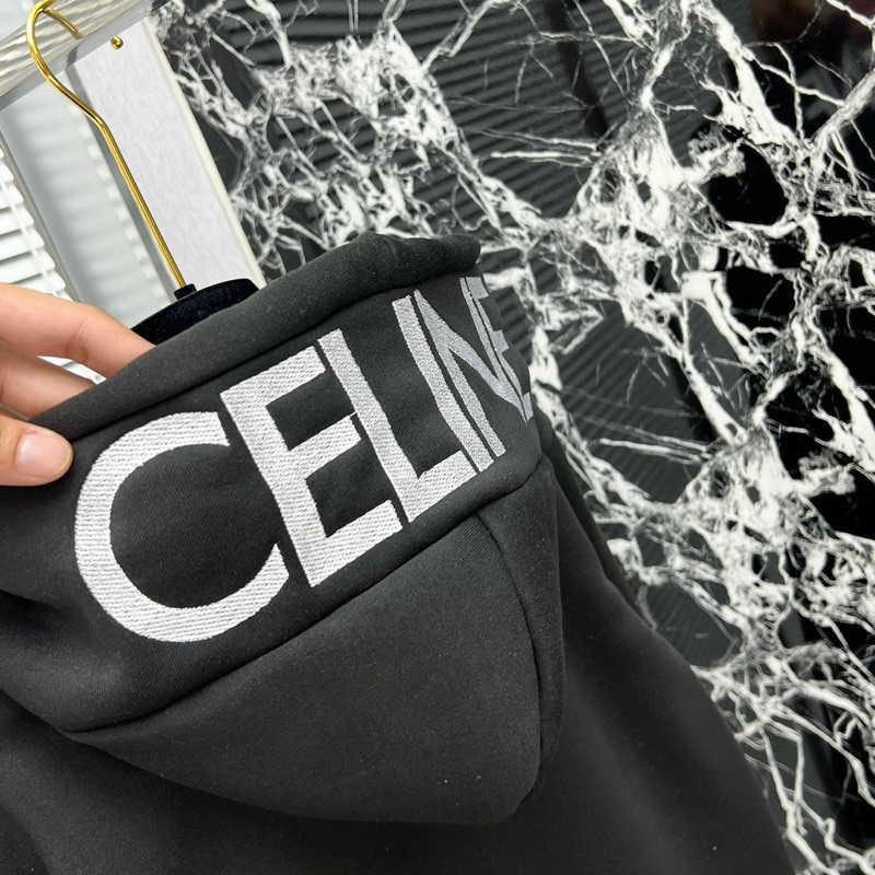 Áo khoác hoodie zip nam nữ mũ in chữ C.E.L.I.N.E trắng chất nỉ trần bông dày dặn boy phố. Áo Khoác Bomber Nam Nữ Unisex