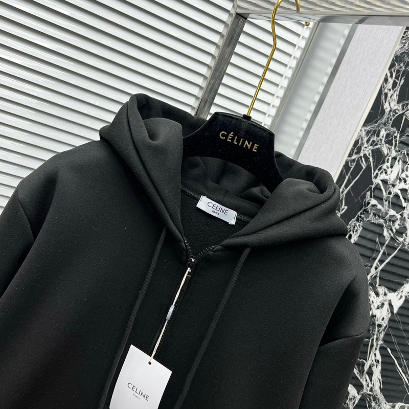 Áo khoác hoodie zip nam nữ mũ in chữ C.E.L.I.N.E trắng chất nỉ trần bông dày dặn boy phố. Áo Khoác Bomber Nam Nữ Unisex