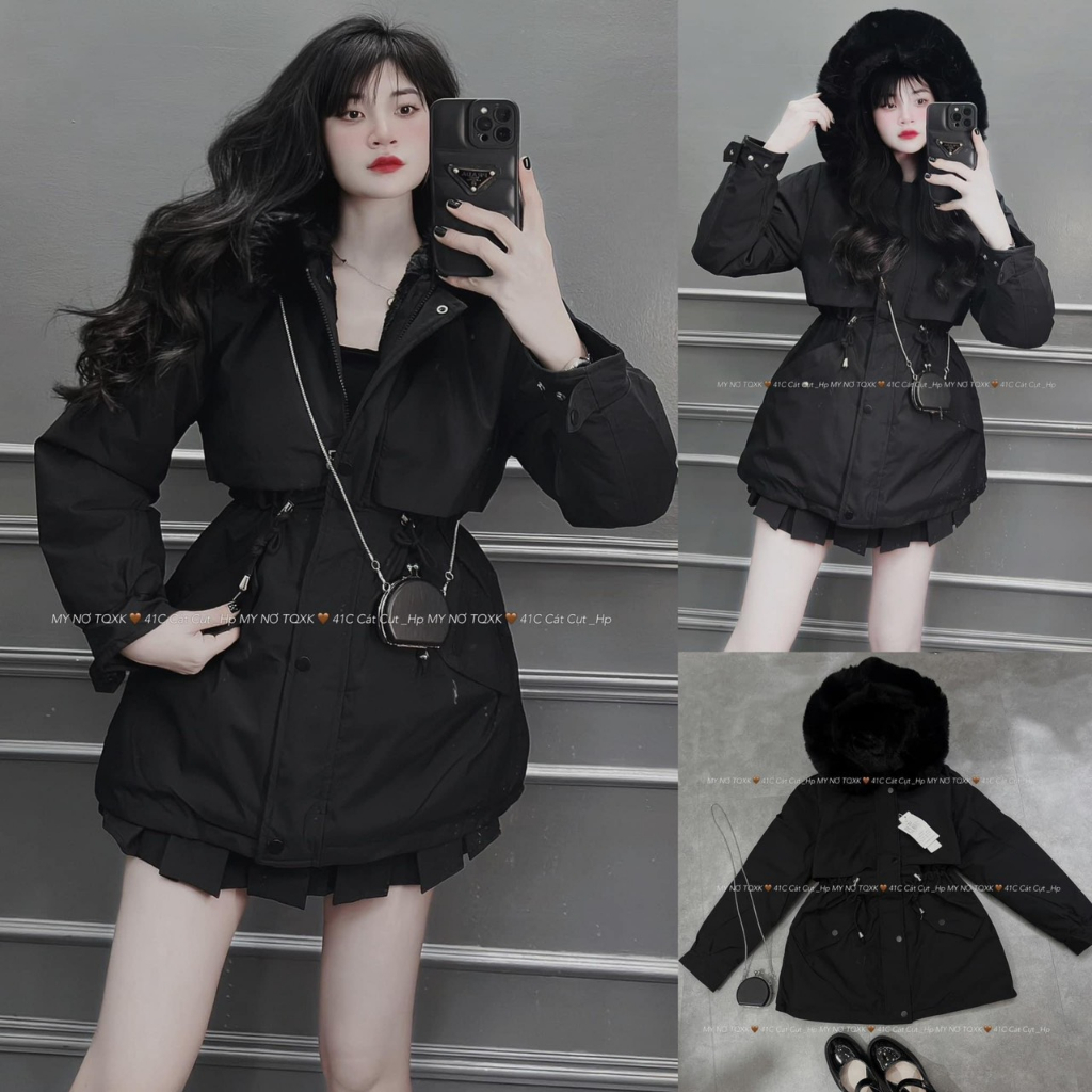 Áo parka nữ chùm mông cao cấp, Áo khoác nữ QCCC loại 1_MS22