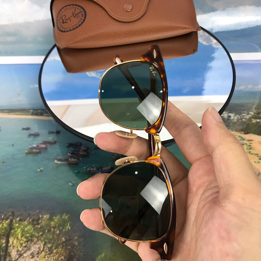 Mắt Kính ClubMaster 2hand Mắt Xanh Rau Muống Mí Vân Cực Đẹp