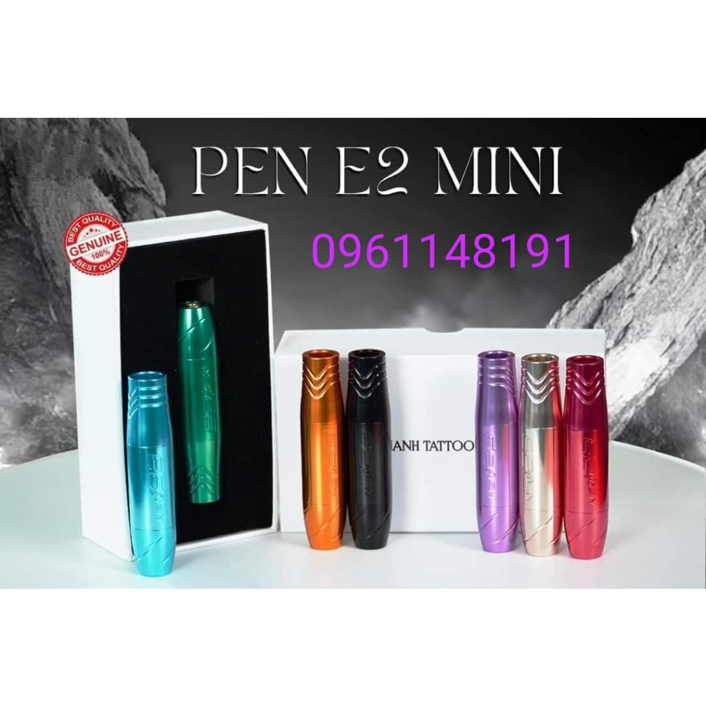 Máy Pen E2 Phun Xăm Môi LoGo in Chìm Chính Hãng, Máy Pen Mini Bảo Hành 6 Tháng