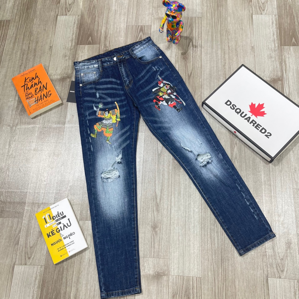 Quần Jean Nam DSQ SAMURAI+DSQ D2 Cao Cấp Chất Jean Co Dãn ,Hàng Thời Trang Nam HOT TREND 2023