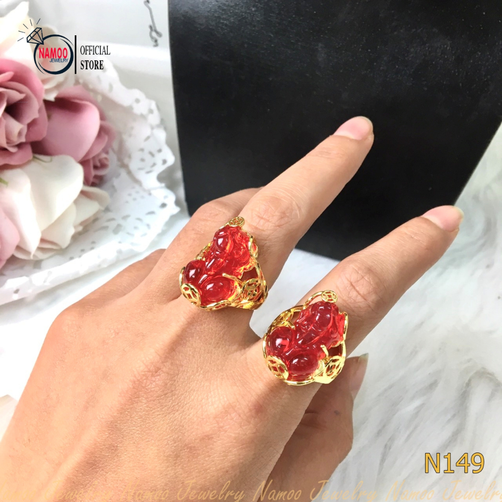 Nhẫn Tỳ Hưu Đá Đỏ N115