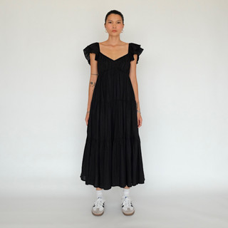  SUNDAY - "ATHENS" Váy Maxi Cổ V Nhiều Tầng Tay Cánh Tiên. 