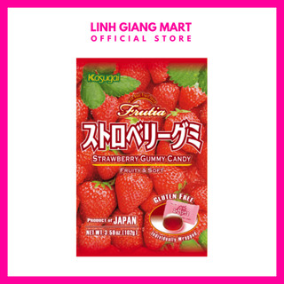Kasugai frutia strawberry gummy candy - kẹo dẻo vị dâu tây - gói 107g