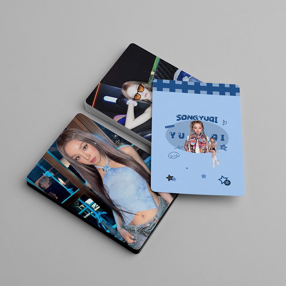Thẻ Lomo card I-dle bo góc Song Yuqi Album Thần Tượng Kpop - Tết Tóc Xanh