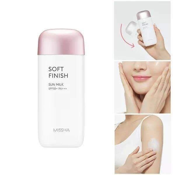Kem Chống Nắng Nâng Tone Nhẹ Nhàng Missha Soft Finish Sun Milk SPF50+ PA++++ 70ml