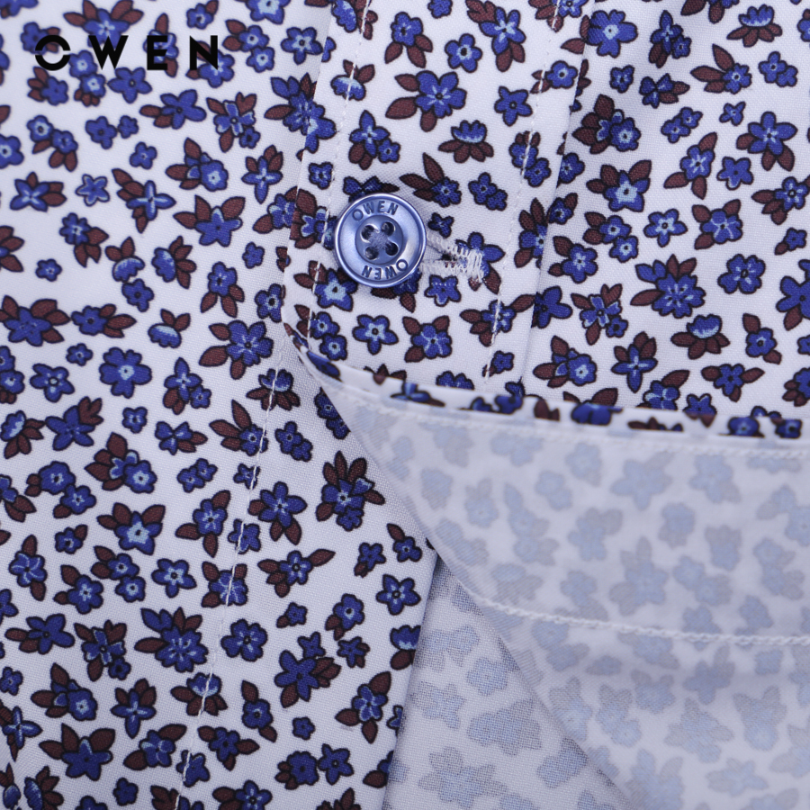 OWEN - Áo sơ mi ngắn tay Body Fit màu Trắng chất liệu Nano - BA23322N