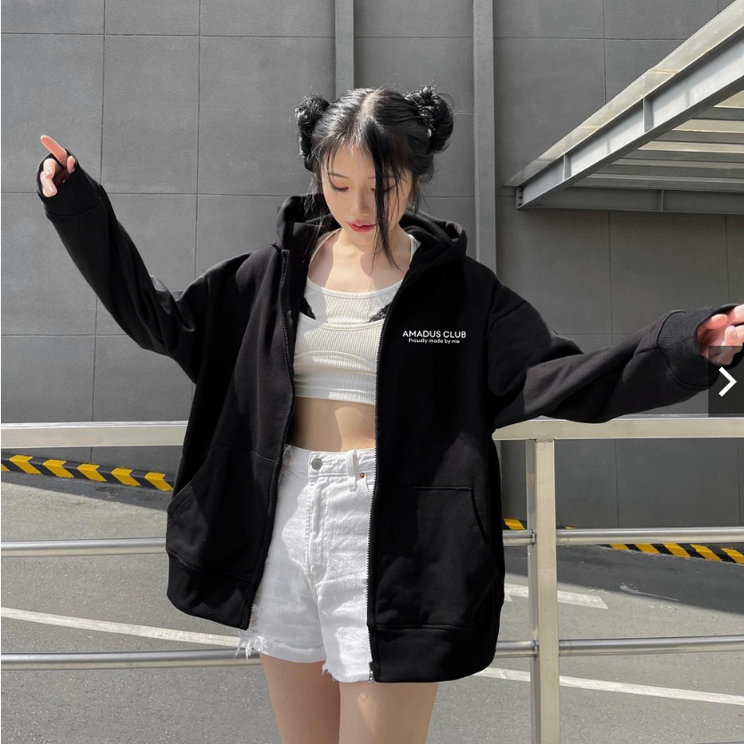 Áo Hoodie Zip Amadeus Local Brand Unisex, Áo Nỉ Kéo Khóa Form Rộng
