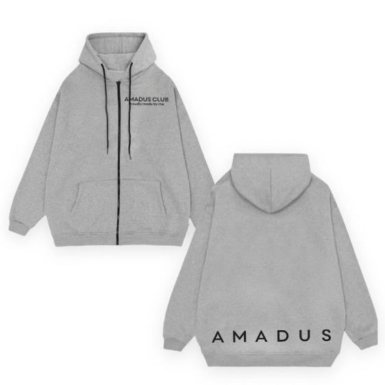 Áo Hoodie Zip Amadeus Local Brand Unisex, Áo Nỉ Kéo Khóa Form Rộng