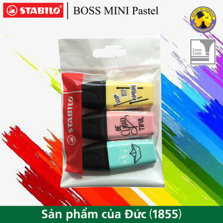 Bộ 3 bút dạ quang stabilo boss mini pastel