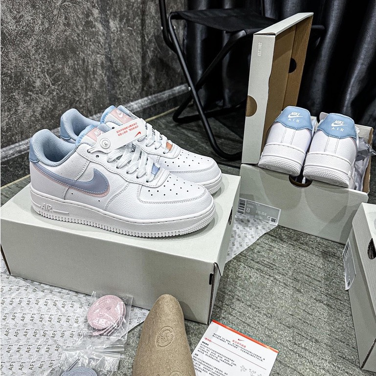 Giày Air Force 1 Low LV8 Double Swoosh Light Armory Blue Bản Chuẩn S.C, Giày AF1 LV8 Xanh Hồng Cho Nữ Full Bill Box | BigBuy360 - bigbuy360.vn