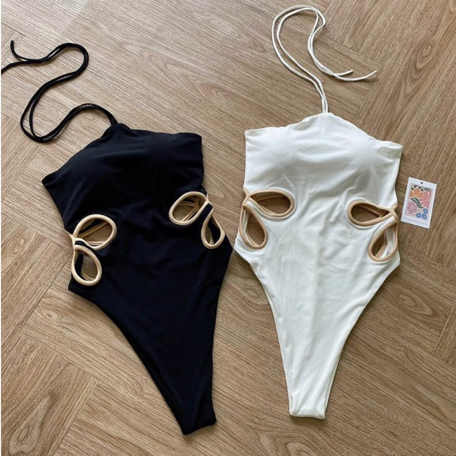 Swimsuit cut-out eo bông hoa