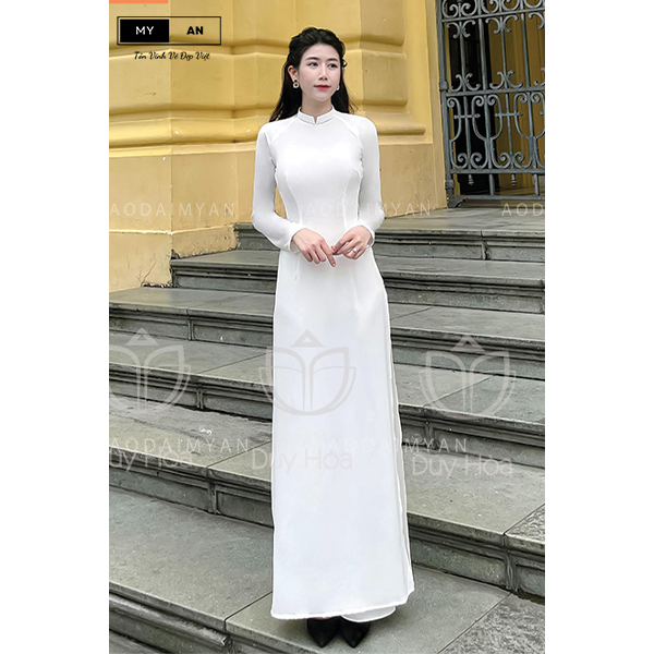 Aó dài học sinh hai tà lụa mỹ không nhăn duyên dáng thướt tha