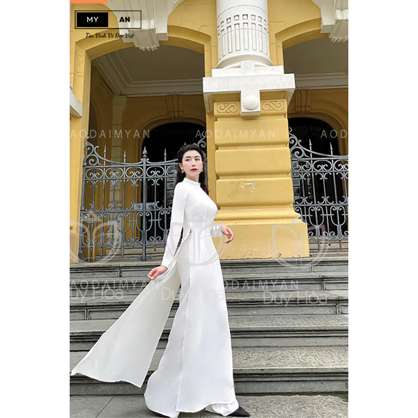 Aó dài học sinh hai tà lụa mỹ không nhăn duyên dáng thướt tha