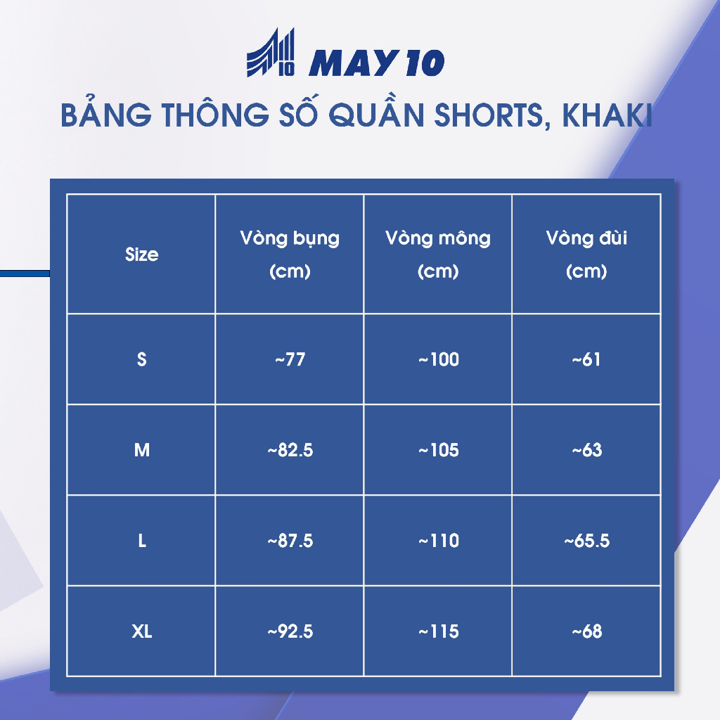 Quần short nam May 10 mã 160123011 2KD