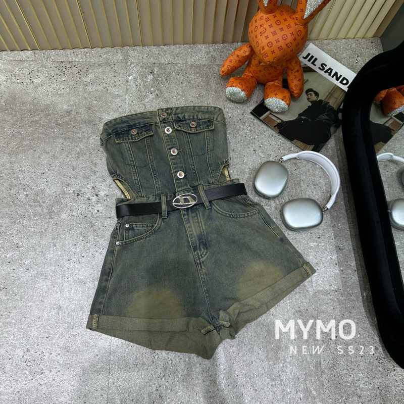 Jumsuit Jeans hàng cao cấp kèm belt