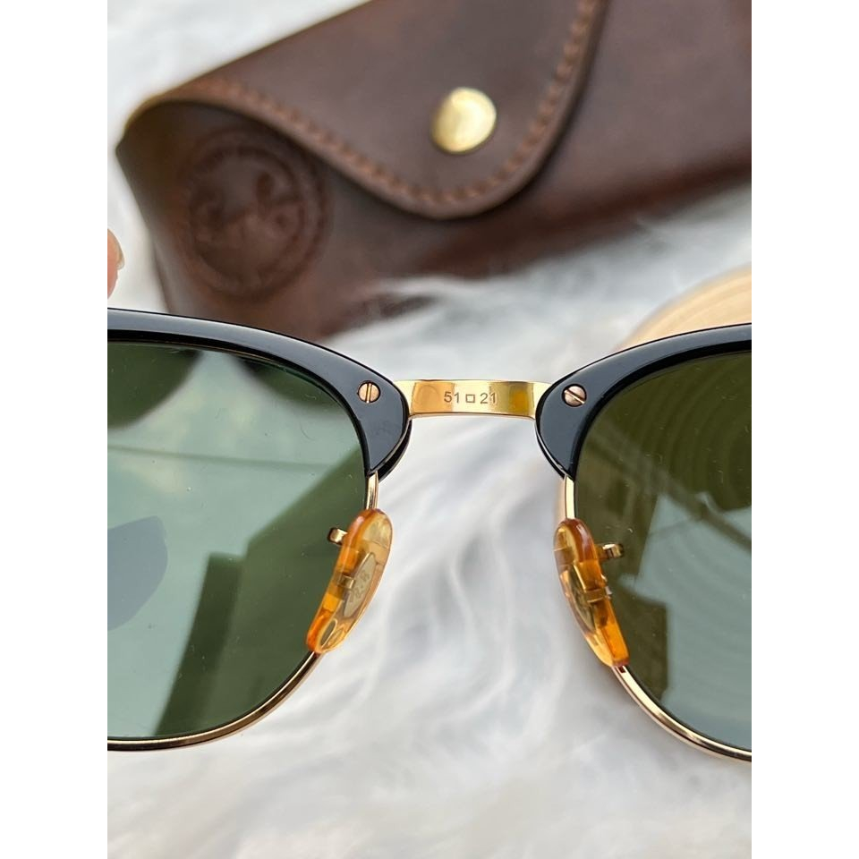 Mắt Kính Clubmaster Tráng Gương Bạc Gọng Đen 2HAND