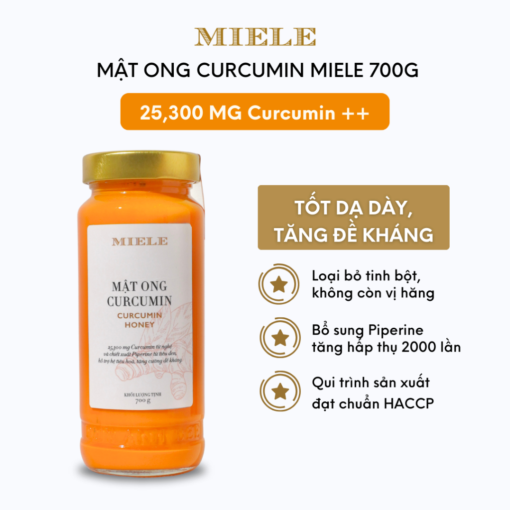 Mật Ong Curcumin Miele 700g