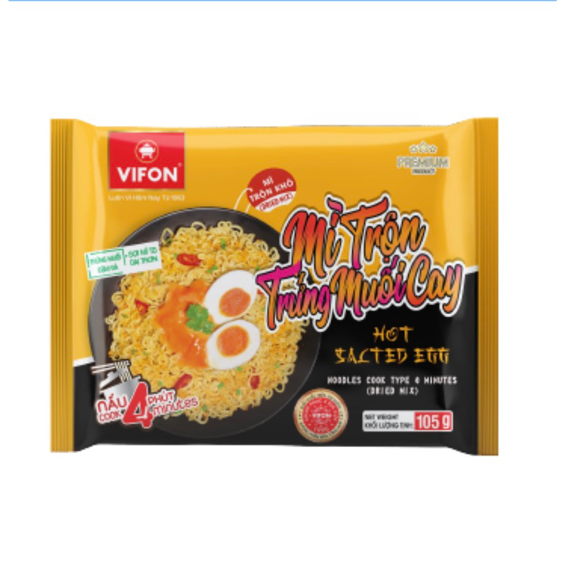 Mì Trộn Trứng Muối Viffon cay 105gr.