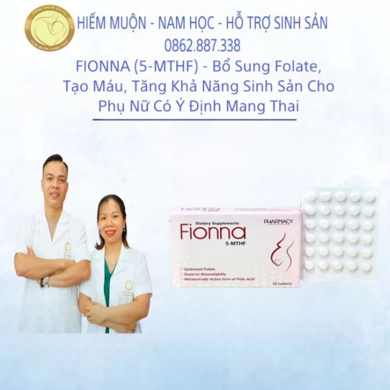 Fiona ( 5-MTHF) Viên uống nổ sung AcidFolic từ Châu Âu