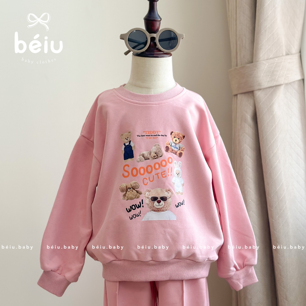 (𝑯𝒂̀𝒏𝒈 𝒄𝒐́ 𝒔𝒂̆̃𝒏 - Ảnh thật) Set nỉ Teddy cho bé