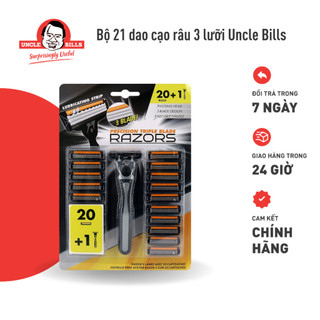 Bộ dao cạo râu 5 lưỡi kèm 20 đầu thay cao cấp tiện lợi vệ sinh Uncle Bills AG3641