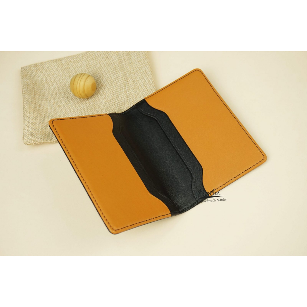 VÍ DA BÒ NAPPA MÀU VÀNG BÒ, VÍ DA THẬT SANG TRỌNG Babu Handmade MWL288