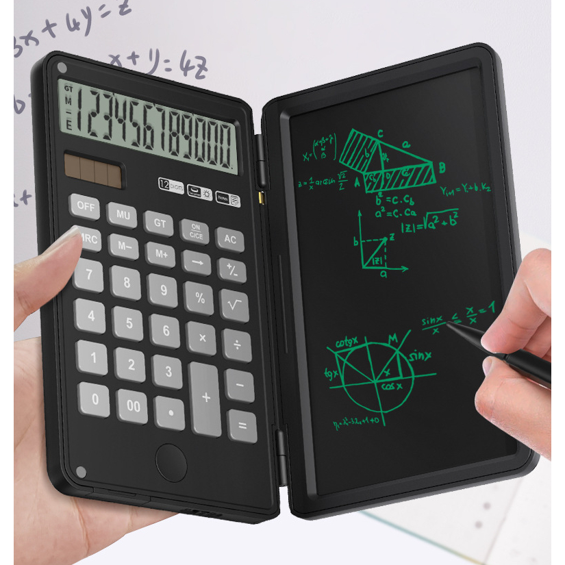 Máy Tính Cầm Tay Tích Hợp Năng Lượng Mặt Trời, Kết Hợp Bảng Viết,Dùng Văn Phòng Kinh Doanh Máy Gấp Gọn Bảng viết LCD