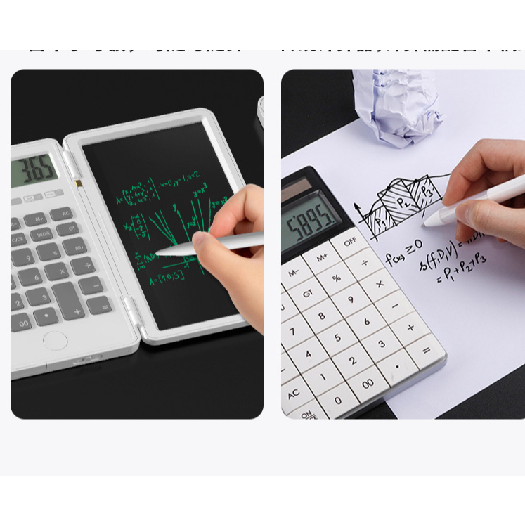 Máy Tính Cầm Tay Tích Hợp Năng Lượng Mặt Trời, Kết Hợp Bảng Viết,Dùng Văn Phòng Kinh Doanh Máy Gấp Gọn Bảng viết LCD