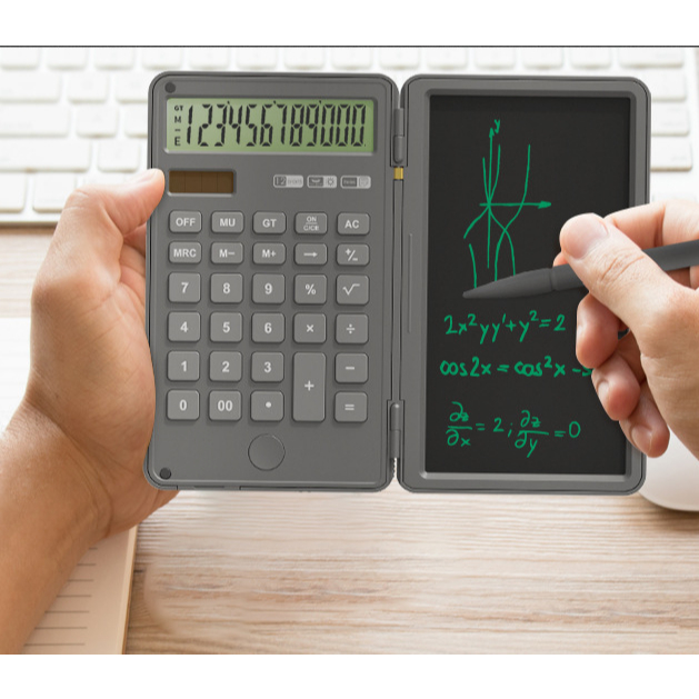 Máy Tính Cầm Tay Tích Hợp Năng Lượng Mặt Trời, Kết Hợp Bảng Viết,Dùng Văn Phòng Kinh Doanh Máy Gấp Gọn Bảng viết LCD