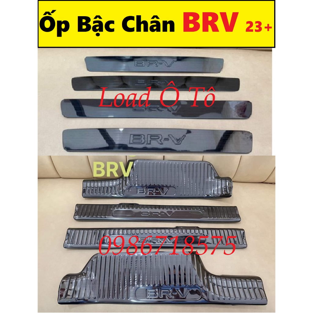 Ốp Bậc Cửa, Nẹp Bước Chân Xe Honda BRV 2023-24 Mẫu Vân Titan Cao Cấp, Bộ Sẵn Keo Dán 3M