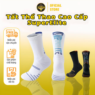  Tất Thể Thao Chống Trơn Cao Cấp Dày Dặn SuperElite Vớ Chống Trượt Đá Bóng Chạy Bộ Bóng Rổ Cao Cổ Thoáng Khí JSD06 