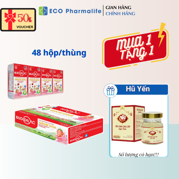 Sữa Công Thức Pha Sẵn Buddilac Grow DHA Cho Bé Phát Triển Chiều Cao, Trí Não, Tăng Cường Đề Kháng